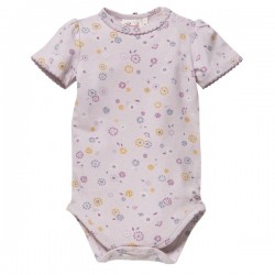 People Wear Organic - Bio Baby Body kurzarm mit Frühlingsblumen-Allover