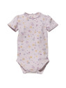 People Wear Organic - Bio Baby Body kurzarm mit Frühlingsblumen-Allover