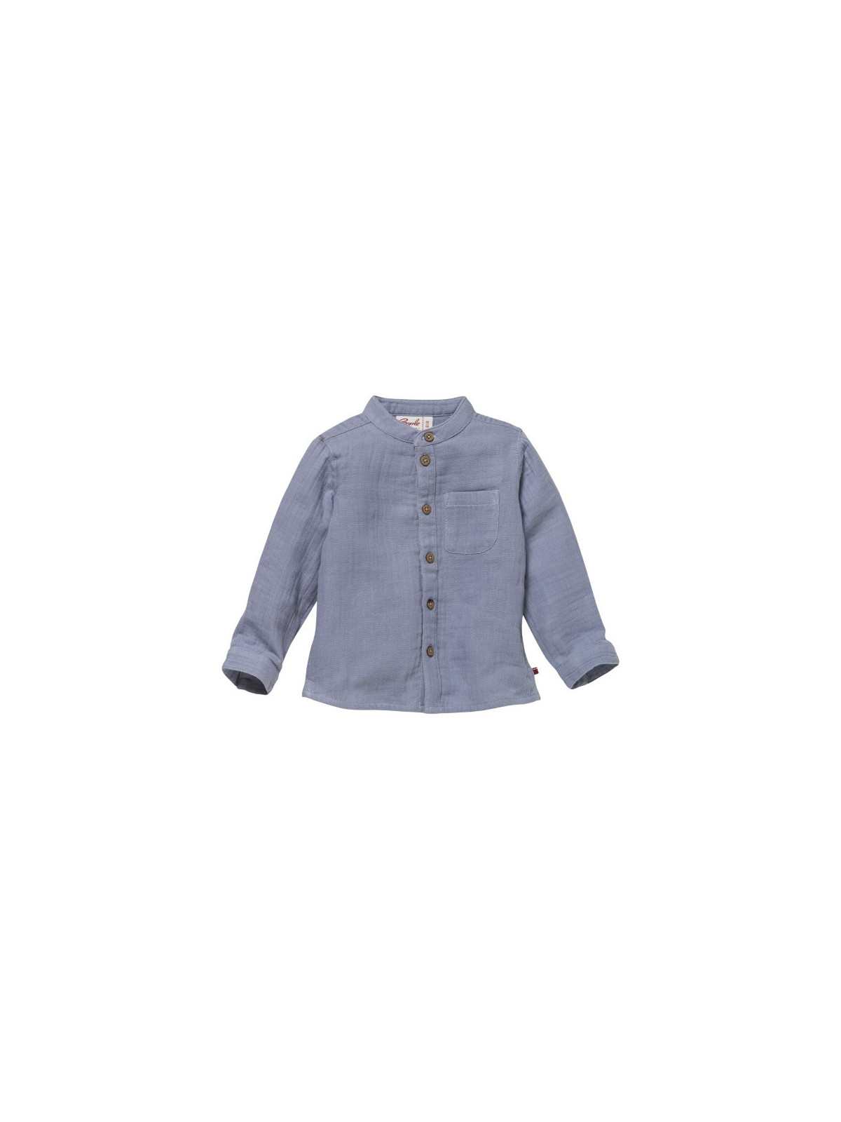 People Wear Organic - Bio Baby Musselin Hemd, taubenblau