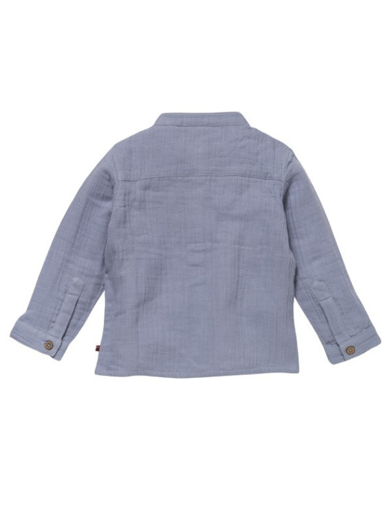 People Wear Organic - Bio Baby Musselin Hemd, taubenblau