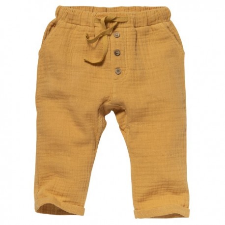 People Wear Organic - Bio Baby Musselin Hose mit Taschen, honiggelb