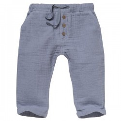 People Wear Organic - Bio Baby Musselin Hose mit Taschen, taubenblau
