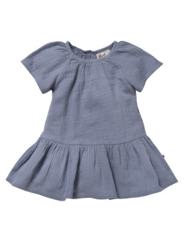People Wear Organic - Bio Baby Musselin Kleid, taubenblau