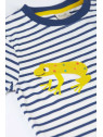 frugi - Bio Kinder T-Shirt "Elijah" mit Frosch-Applikationen und Streifen
