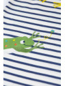 frugi - Bio Kinder T-Shirt "Elijah" mit Frosch-Applikationen und Streifen