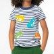 frugi - Bio Kinder T-Shirt "Elijah" mit Frosch-Applikationen und Streifen