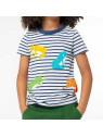 frugi - Bio Kinder T-Shirt "Elijah" mit Frosch-Applikationen und Streifen