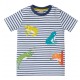 frugi - Bio Kinder T-Shirt "Elijah" mit Frosch-Applikationen und Streifen