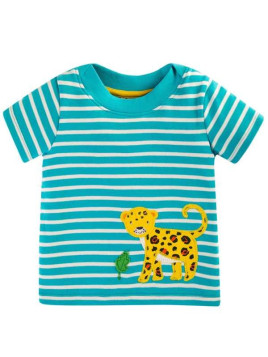 frugi - Bio Kinder Langarmshirt "Easy On" mit Jaguar-Applikation und Streifen
