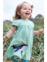 frugi - Bio Kinder Jersey Kleid "Little Layla" mit Wal-Applikation