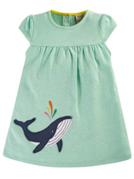 frugi - Bio Kinder Jersey Kleid "Little Layla" mit Wal-Applikation