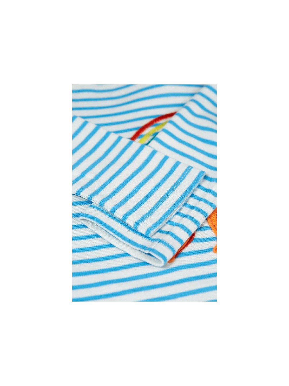 frugi - Bio Kinder Langarmshirt "Bobby Applique" mit Oktopus-Applikation und Streifen