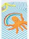 frugi - Bio Kinder Langarmshirt "Bobby Applique" mit Oktopus-Applikation und Streifen