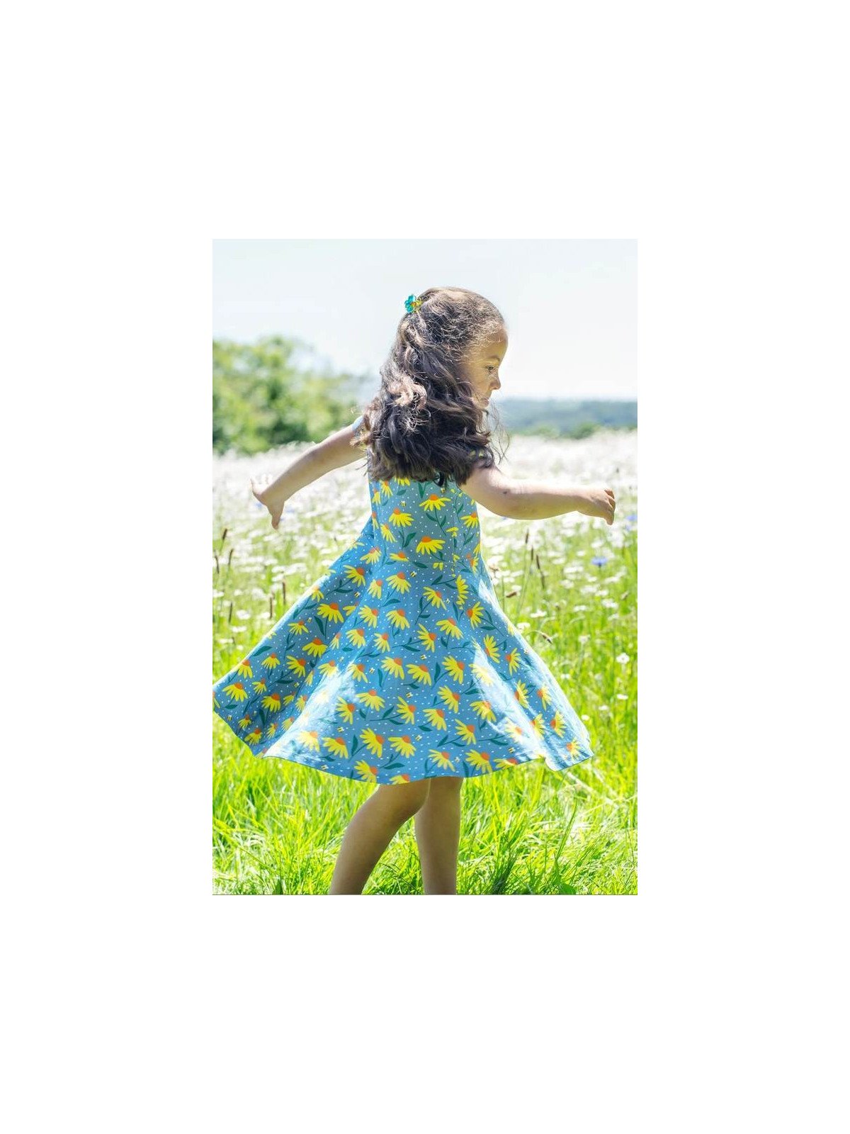 frugi - Bio Kinder Jersey Kleid "Spring" mit Echinacea-Blumen-Allover