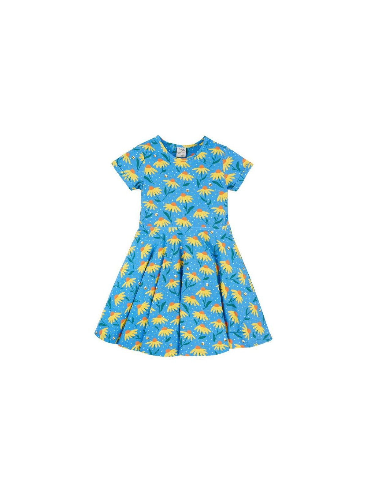 frugi - Bio Kinder Jersey Kleid "Spring" mit Echinacea-Blumen-Allover