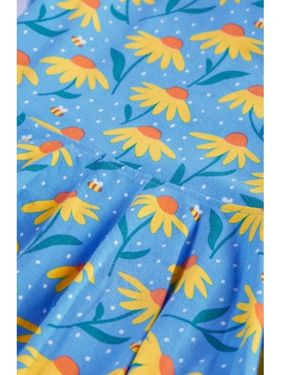 frugi - Bio Kinder Jersey Kleid "Spring" mit Echinacea-Blumen-Allover