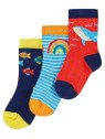 frugi - Bio Baby Strümpfe 3er-Pack mit Regenbogen, Wal und Fisch-Motiven