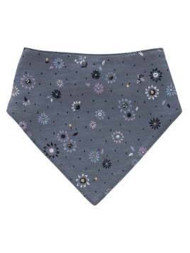 People Wear Organic - Bio Baby Wende Tuch mit Frühlingsblumen-Allover und uni, blau/rosa