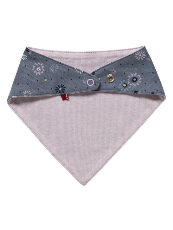 People Wear Organic - Bio Baby Wende Tuch mit Frühlingsblumen-Allover und uni, blau/rosa