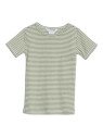 serendipity organics - Bio Kinder T-Shirt mit Streifen, grass/offwhite