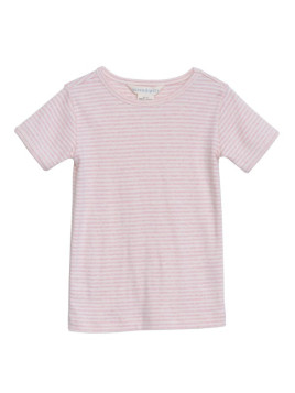 serendipity organics - Bio Kinder T-Shirt mit Streifen, rose/offwhite