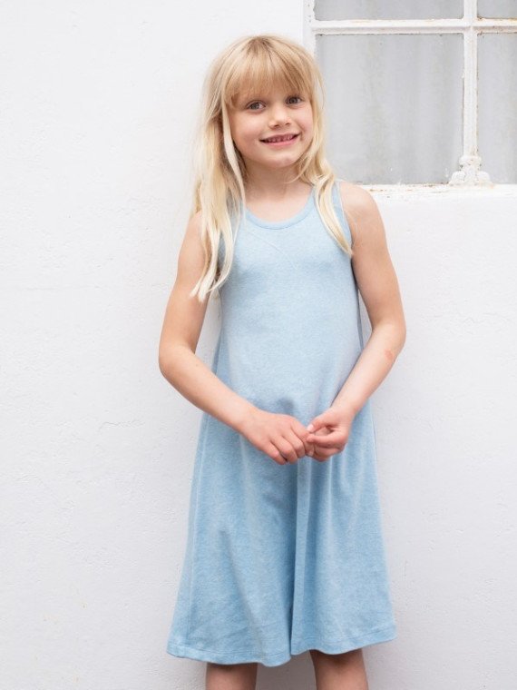 serendipity organics - Bio Kinder Jerseykleid, aqua