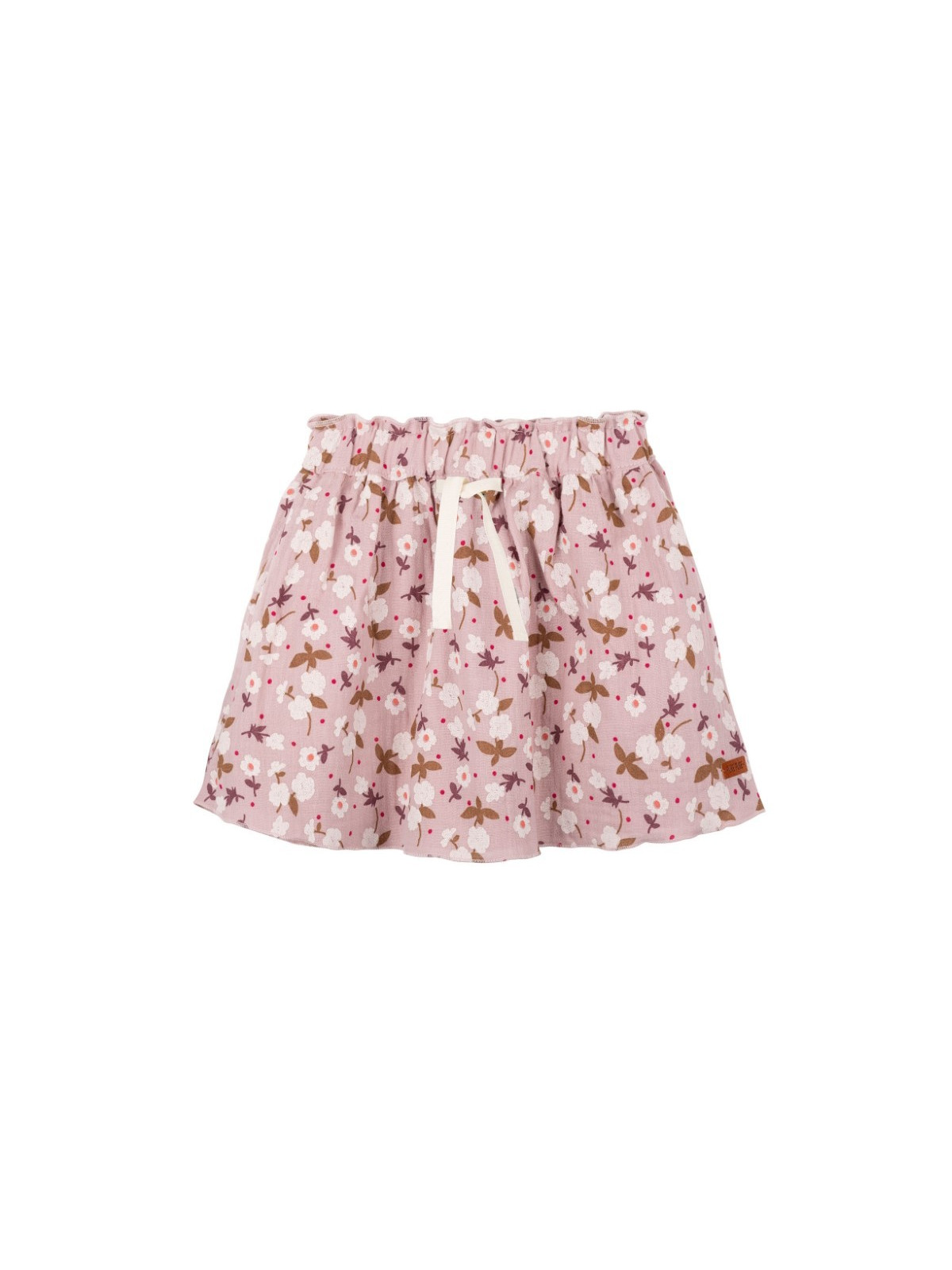 pure pure by BAUER - Bio Kinder Musselin Rock mit Blumen-Druck, pflaume