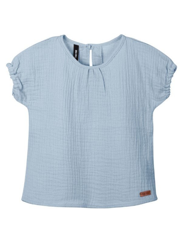 pure pure by BAUER - Bio Kinder Musselin Bluse, hellblau