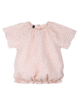 pure pure by BAUER - Bio Kinder Musselin Bluse mit Blätter-Allover, rose