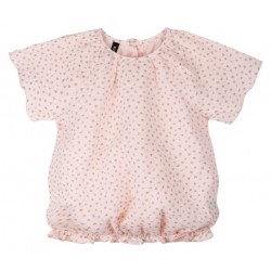 pure pure by BAUER - Bio Kinder Musselin Bluse mit Blätter-Allover, rose