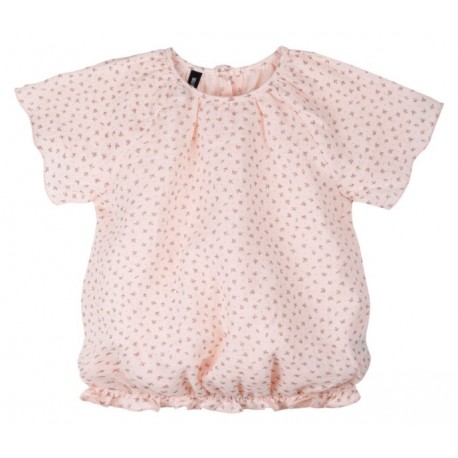 pure pure by BAUER - Bio Kinder Musselin Bluse mit Blätter-Allover, rose