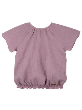 pure pure by BAUER - Bio Kinder Musselin Bluse mit Punkten, lavendel