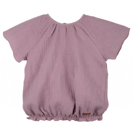 pure pure by BAUER - Bio Kinder Musselin Bluse mit Punkten, lavendel