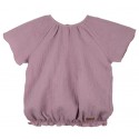 pure pure by BAUER - Bio Kinder Musselin Bluse mit Punkten, lavendel