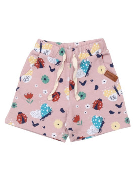 Walkiddy - Bio Kinder Jersey Shorts mit Marienkäfer und Schmetterlingen-Allover