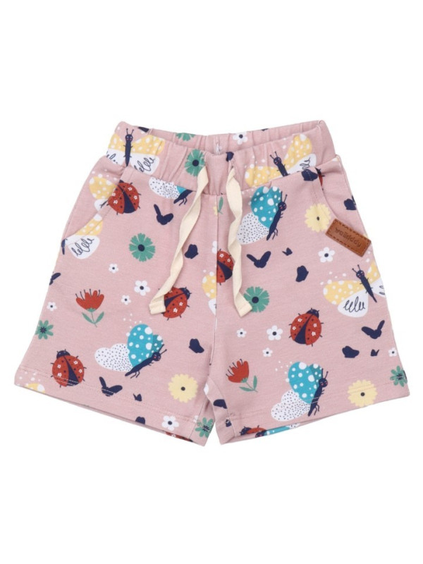 Walkiddy - Bio Kinder Jersey Shorts mit Marienkäfer und Schmetterlingen-Allover