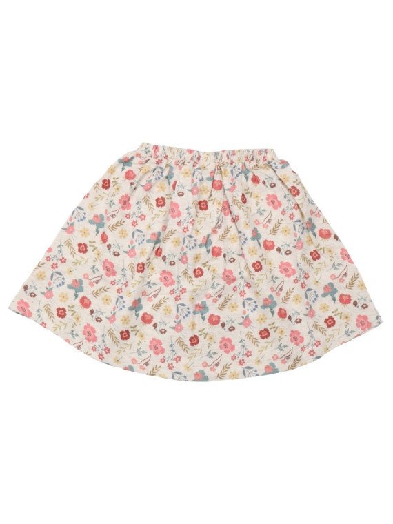 Walkiddy - Bio Kinder Musselin Rock mit "Flowers & Leaves"-Allover