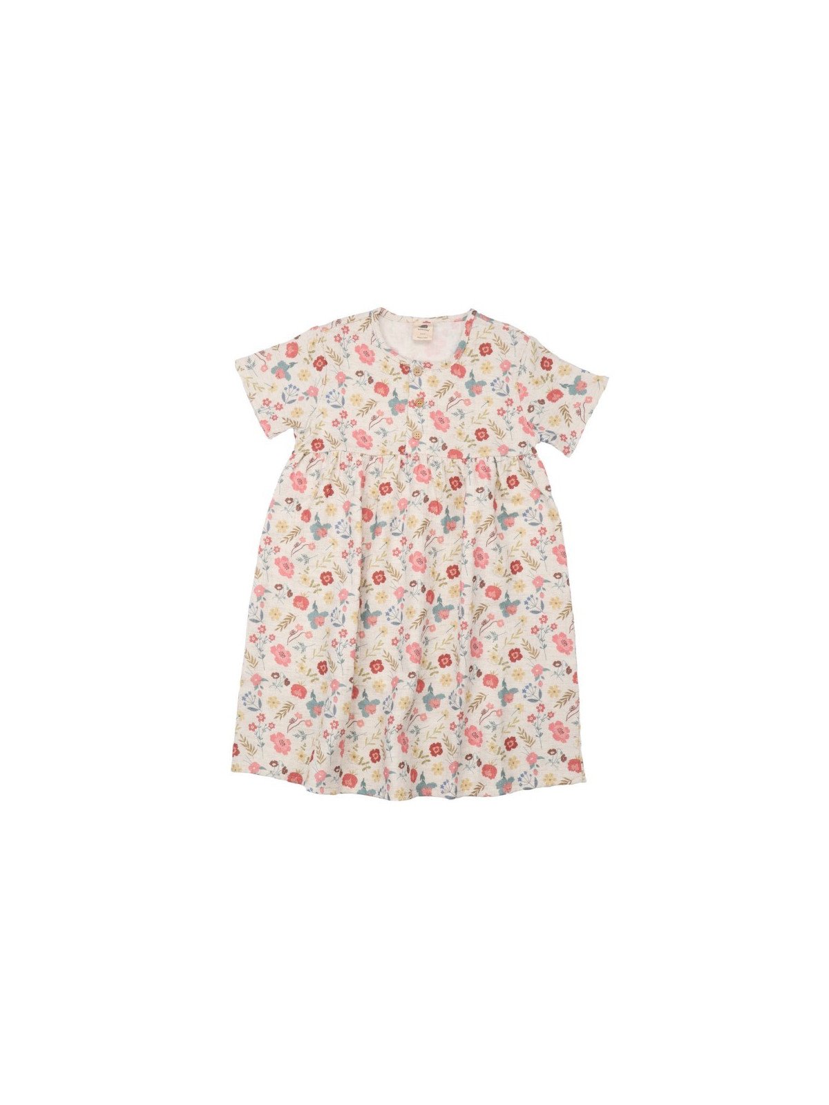 Walkiddy - Bio Kinder Musselin Kleid mit "Flowers & Leaves"-Allover