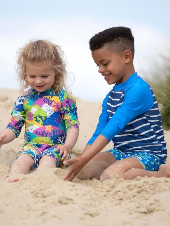 kite kids - Kinder Badeshirt mit Streifen, UPV50+