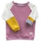 Oktopulli - Bio Kinder Sweatshirt "Benja" zum Mitwachsen, Gelb Weiß Rosa