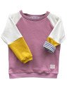 Oktopulli - Bio Kinder Sweatshirt "Benja" zum Mitwachsen, Gelb Weiß Rosa