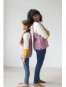 Oktopulli - Bio Kinder Sweatshirt "Benja" zum Mitwachsen, Gelb Weiß Rosa