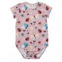 Walkiddy - Bio Baby Body kurzarm mit Marienkäfer und Schmetterlingen-Allover