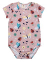 Walkiddy - Bio Baby Body kurzarm mit Marienkäfer und Schmetterlingen-Allover