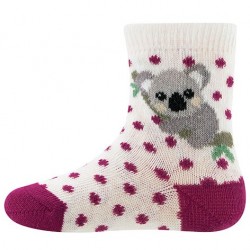 Ewers - Bio Kinder Socken mit Koala-Motiv, beere