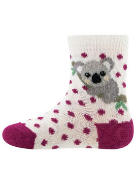 Ewers - Bio Kinder Socken mit Koala-Motiv, beere