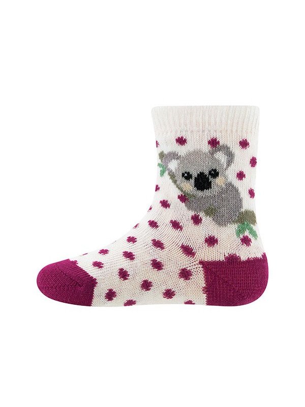 Ewers - Bio Kinder Socken mit Koala-Motiv, beere