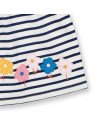 Sense Organics - Bio Baby Tunkia  "Aurora" mit Blumen-Applikation und Streifen