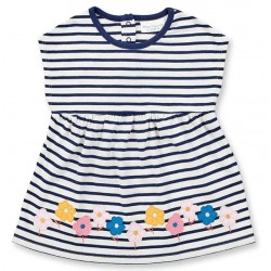 Sense Organics - Bio Baby Tunkia "Aurora" mit Blumen-Applikation und Streifen