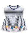 Sense Organics - Bio Baby Tunkia  "Aurora" mit Blumen-Applikation und Streifen